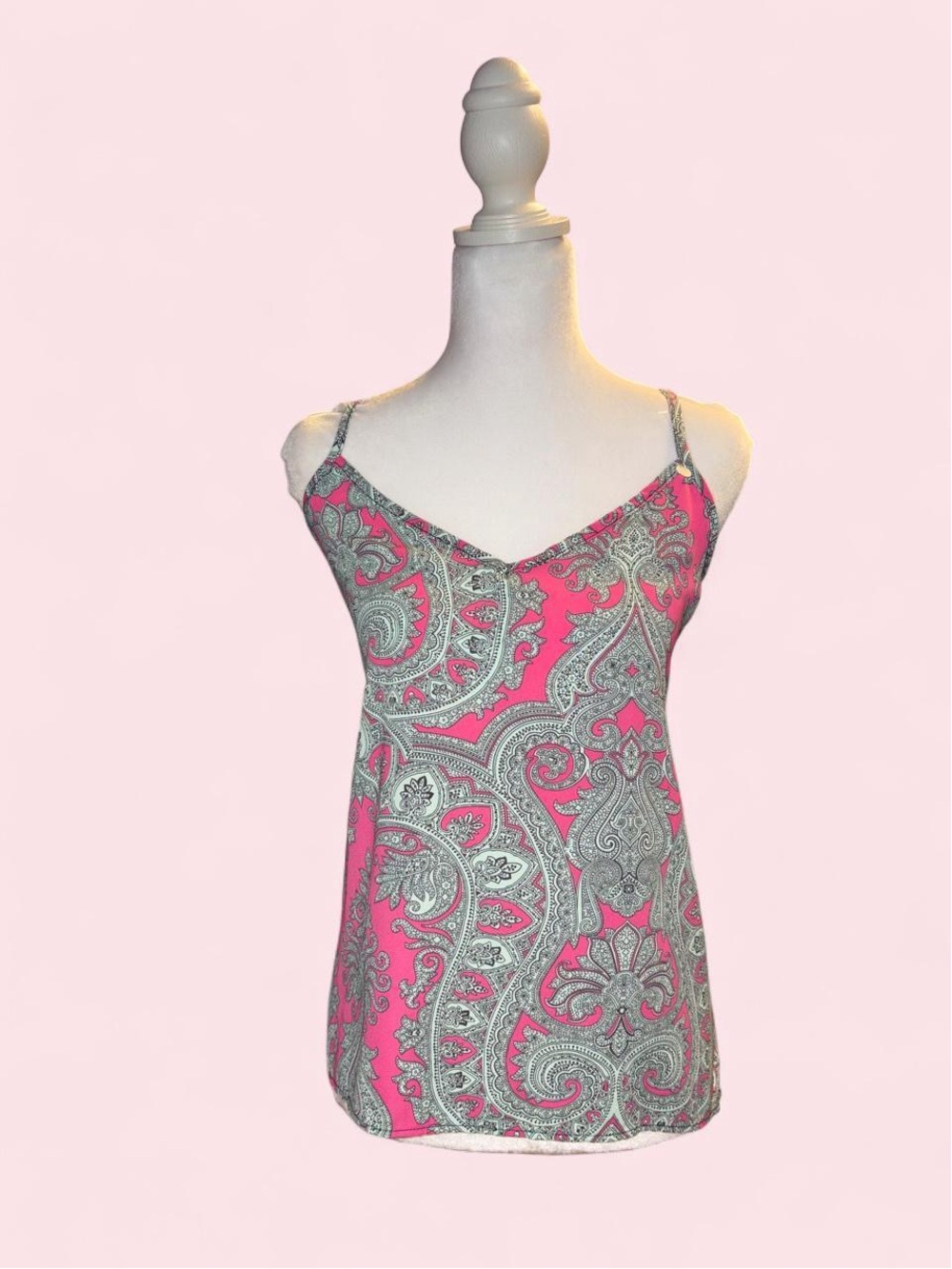 Pink Paisley Print Spaghetti Strap Camisole